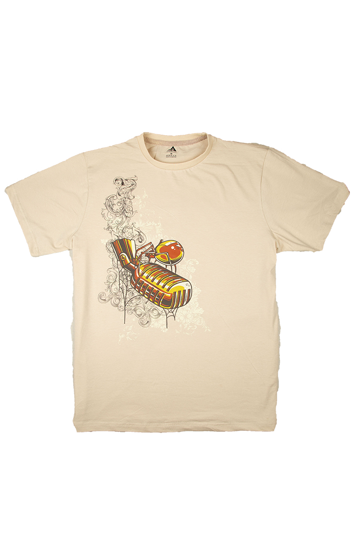 Women's Retro Mic Smoke Regular Tee - Beige