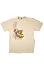 Women's Retro Mic Smoke Regular Tee - Beige