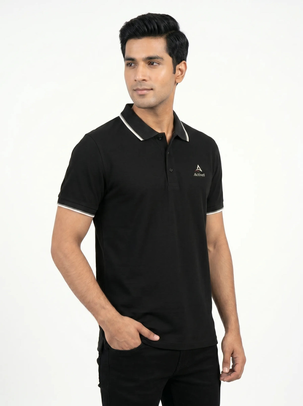 Urban Button Polo – Black