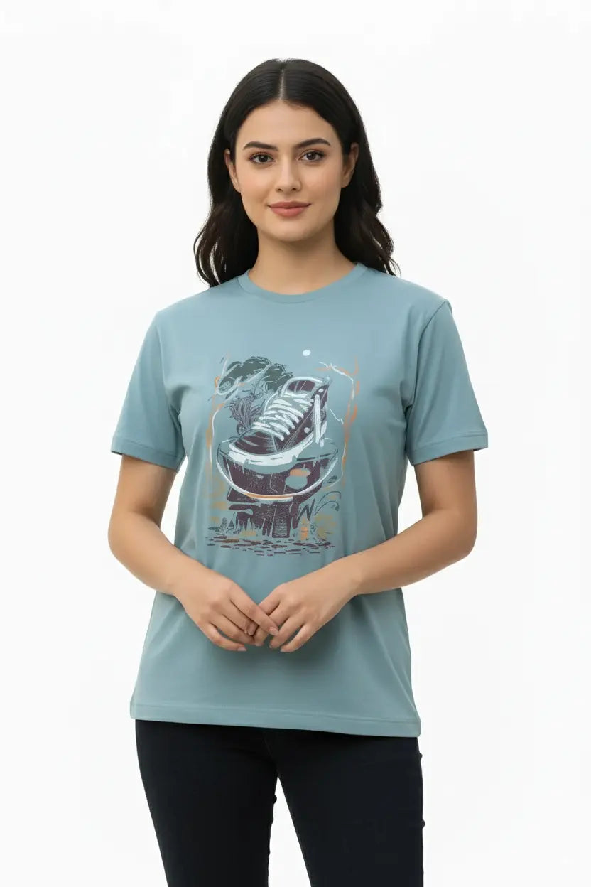 Women's Modern Fit Graphic Tee – Blue