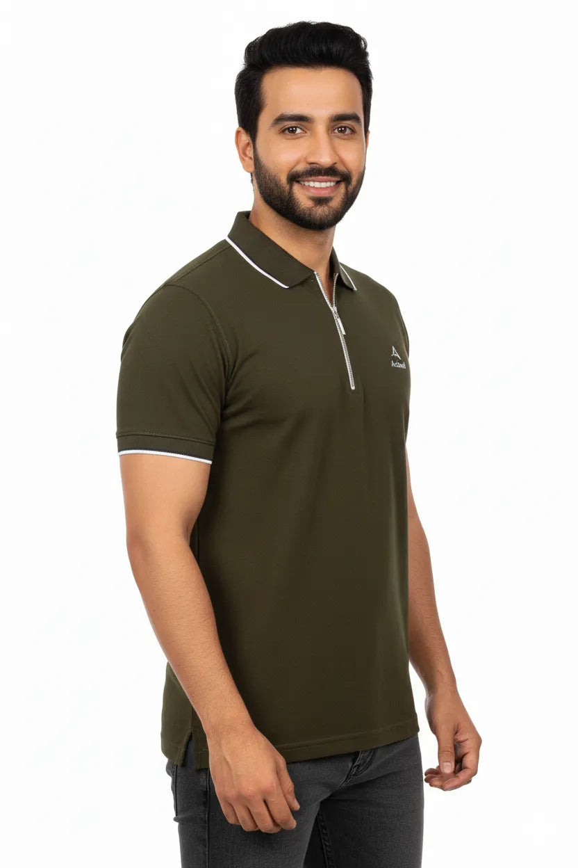 Urban Zipper Polo – Green