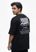 Porsche 911 GT3 RS Graphic Tee – Beige Oversized T-Shirt