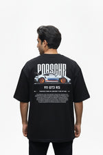 Porsche 911 GT3 RS Graphic Tee – Beige Oversized T-Shirt