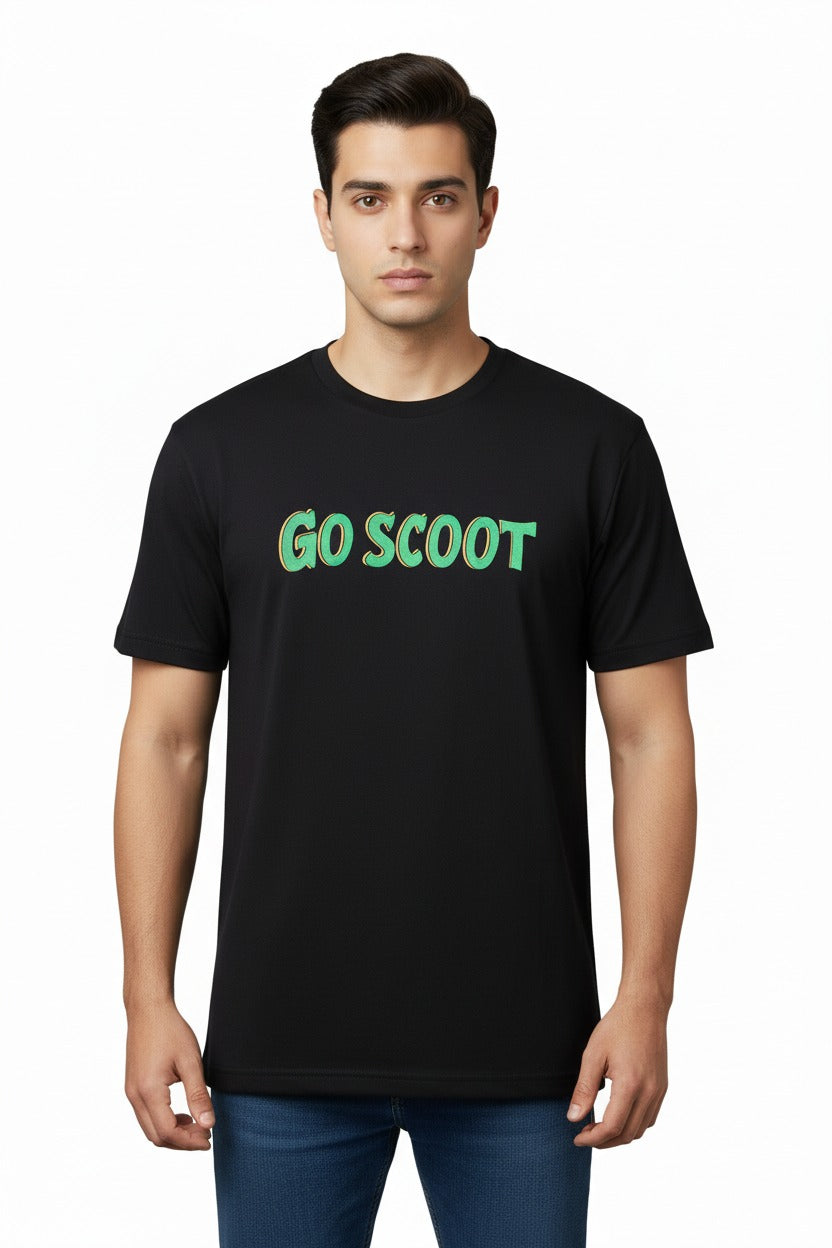Goscoot Scooter Rider Graphic Tee – White Cotton Lycra