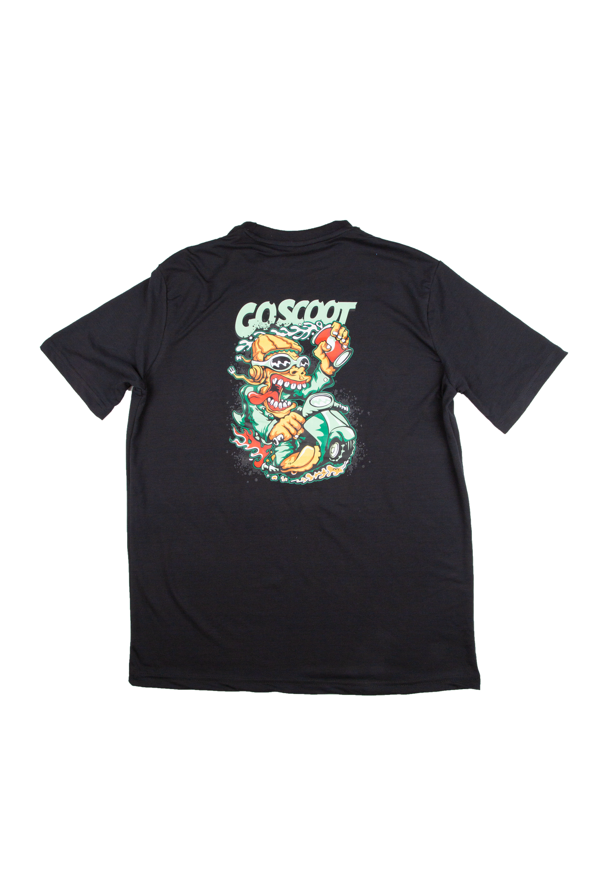 Goscoot Scooter Rider Graphic Tee – White Cotton Lycra