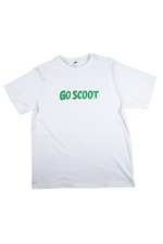 Goscoot Scooter Rider Graphic Tee – White Cotton Lycra