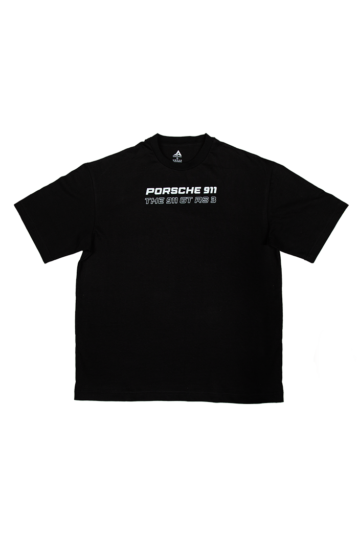 Porsche 911 GT3 RS Graphic Tee – Beige Oversized T-Shirt