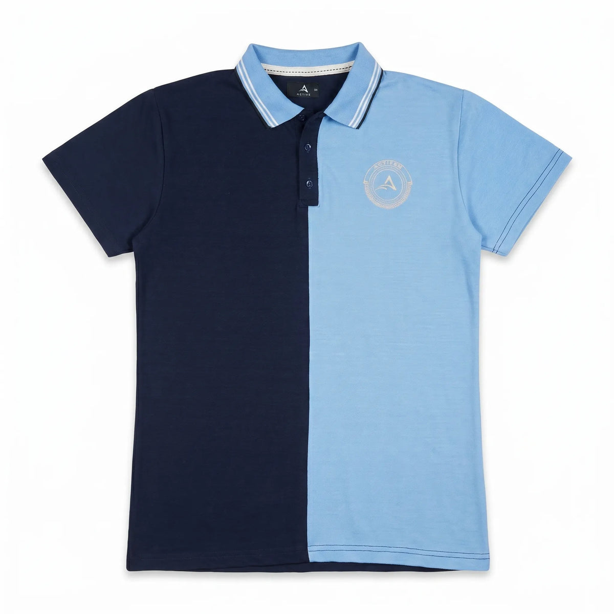 Active8 DualTone Classic Polo – Navy Blue - light Blue