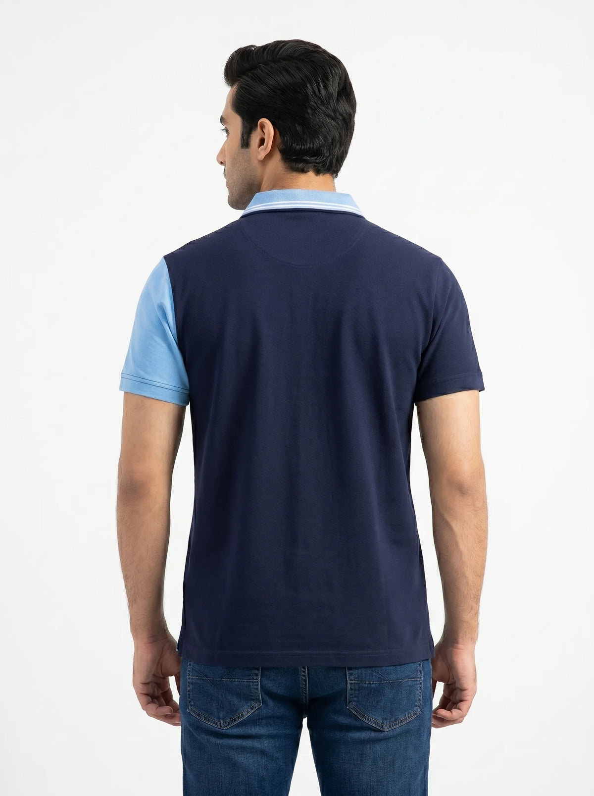 Active8 DualTone Classic Polo – Navy Blue - light Blue