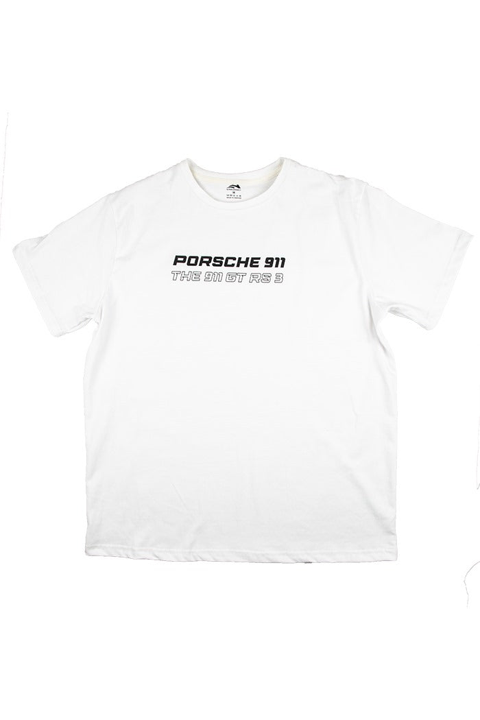 Porsche 911 GT3 RS Graphic Tee – Beige Oversized T-Shirt
