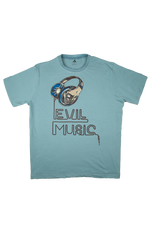 Men’s Blue Graphic T-Shirt – Evil Music Print