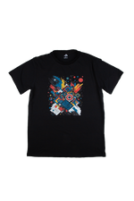 Urban Abstract Art Tee – Black Cotton Lycra