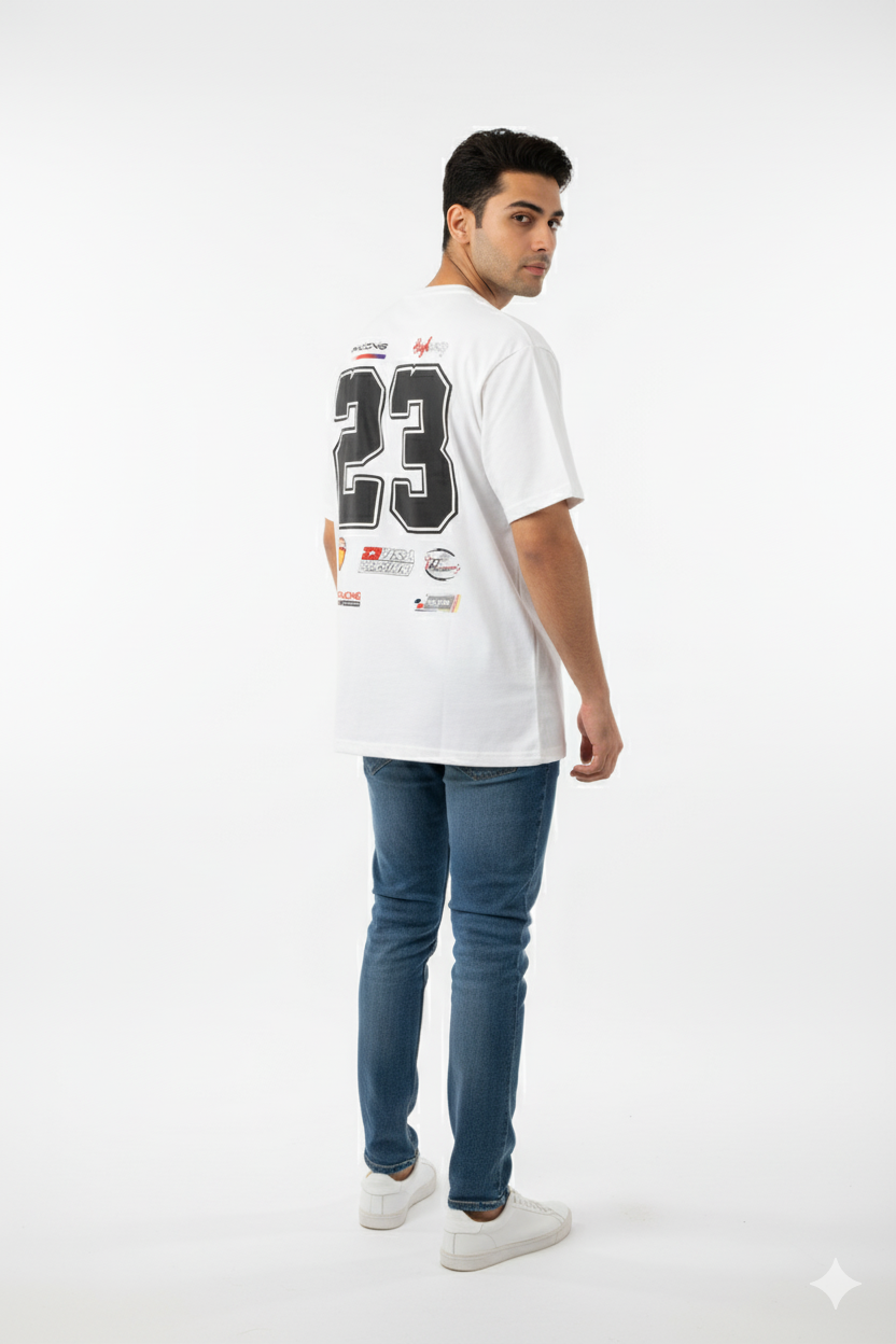 Fearless Racing Oversized T-Shirt – White