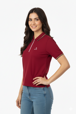 Urban Zipper Women Polo – Bold Red