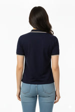 Urban Zipper Women's Polo - Navy Blue