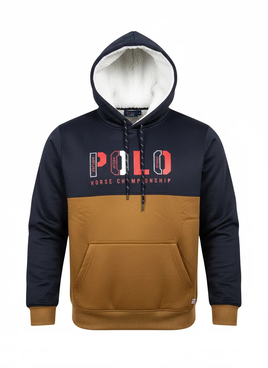 Men’s Brown & Navy Colorblock Tracksuit 💼 – Hoodie & Trouser Set