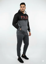 Men’s Black & Charcoal Grey Polo Tracksuit 🖤 – Hoodie & Jogger Set