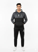 Men’s Charcoal & Black Polo Tracksuit 🖤 – Premium Hoodie & Jogger Set