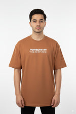 Porsche 911 GT3 RS Graphic Tee – Brown Oversized T-Shirt