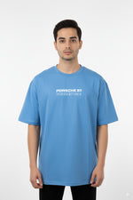 Porsche 911 GT3 RS Graphic Tee – Blue Oversized T-Shirt