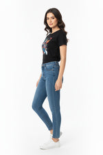 Women's Urban Abstract Art Tee – Black