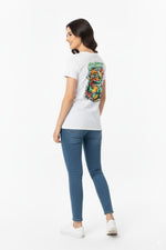 Women's Goscoot Scooter Rider Graphic Tee – White