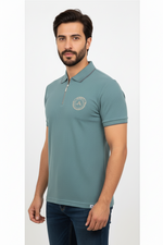 Glacier Teal Zip Polo