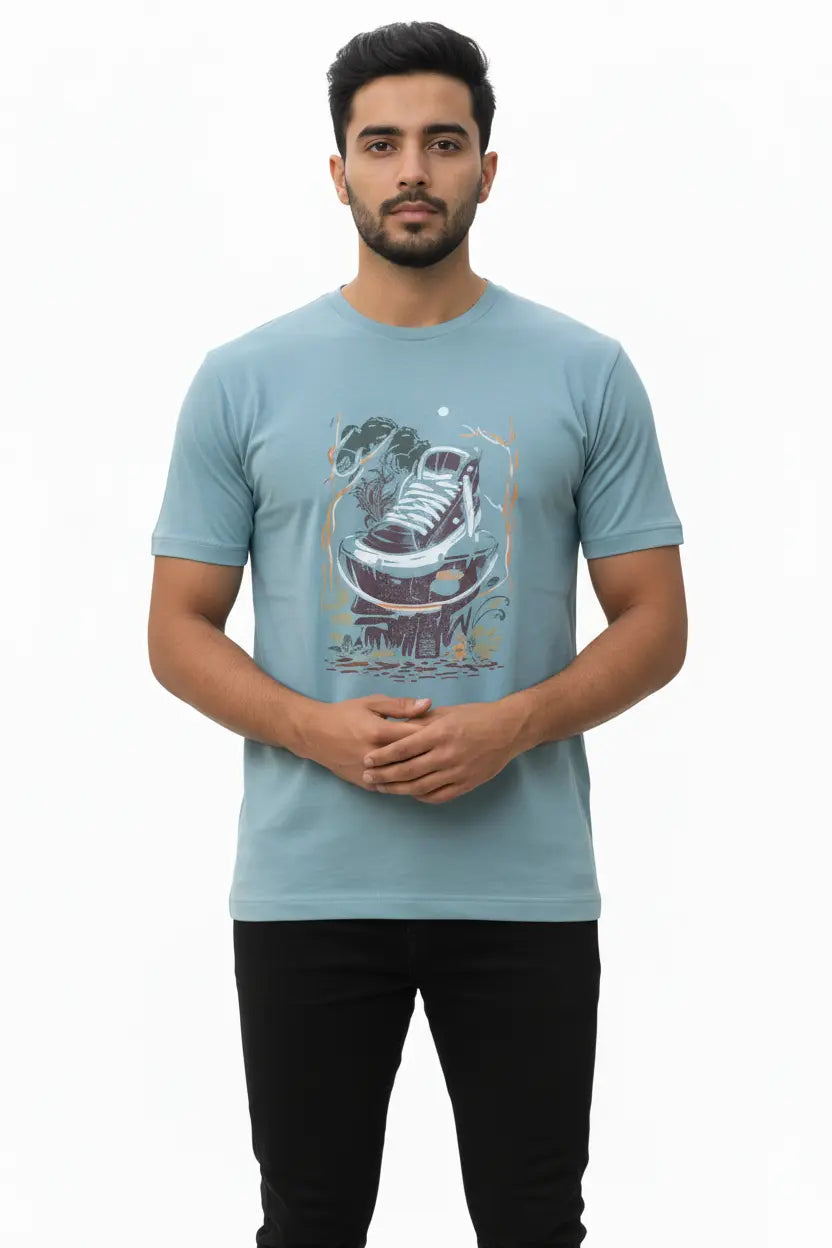 Men’s Modern Fit Graphic Tee – Blue