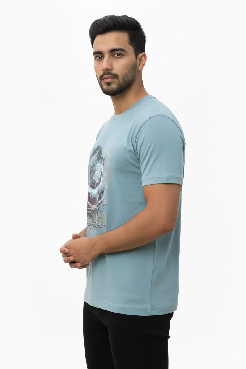 Men’s Modern Fit Graphic Tee – Blue