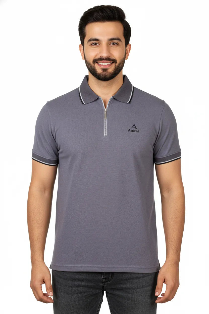 Urban Zipper Polo – Black