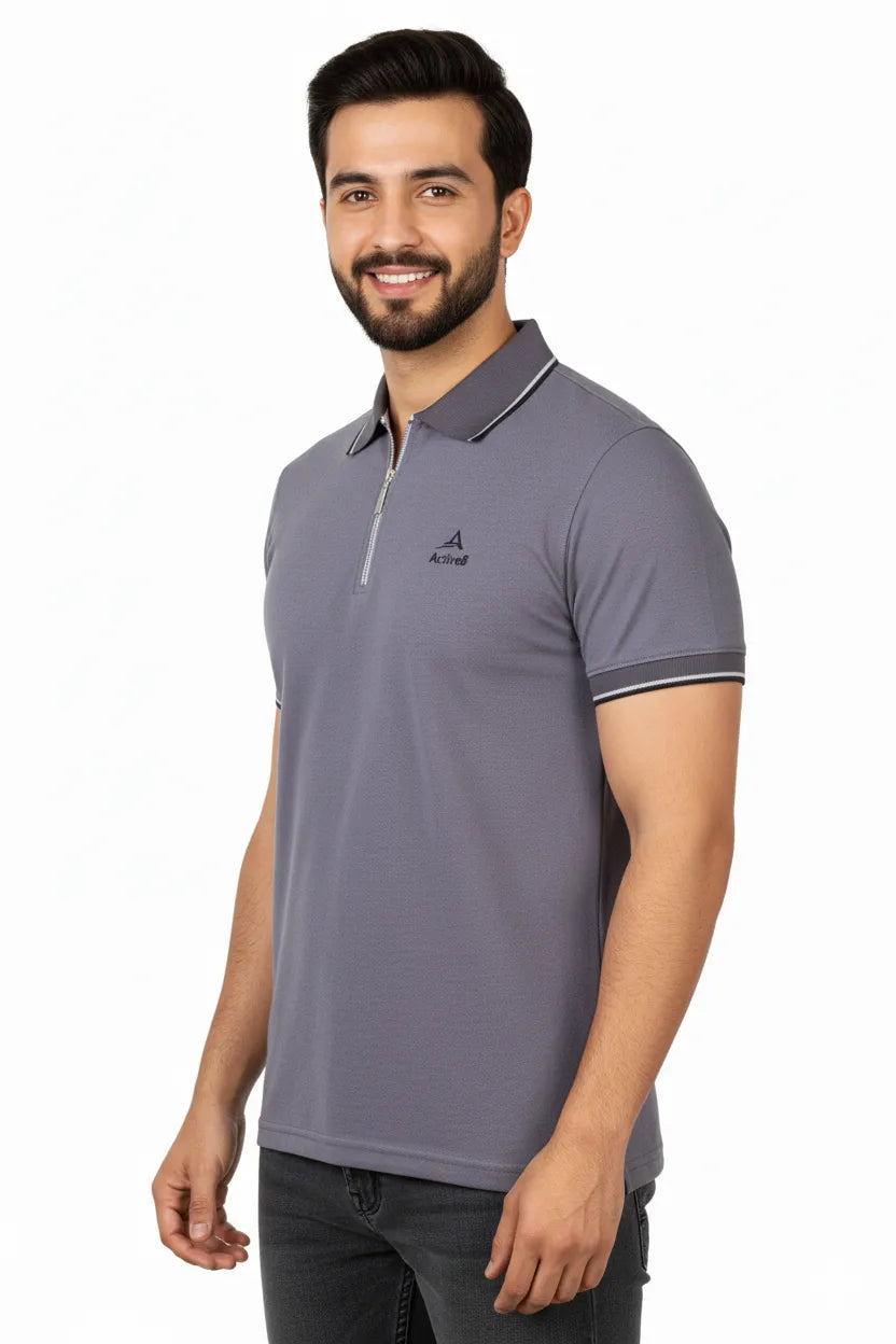 Urban Zipper Polo – Black