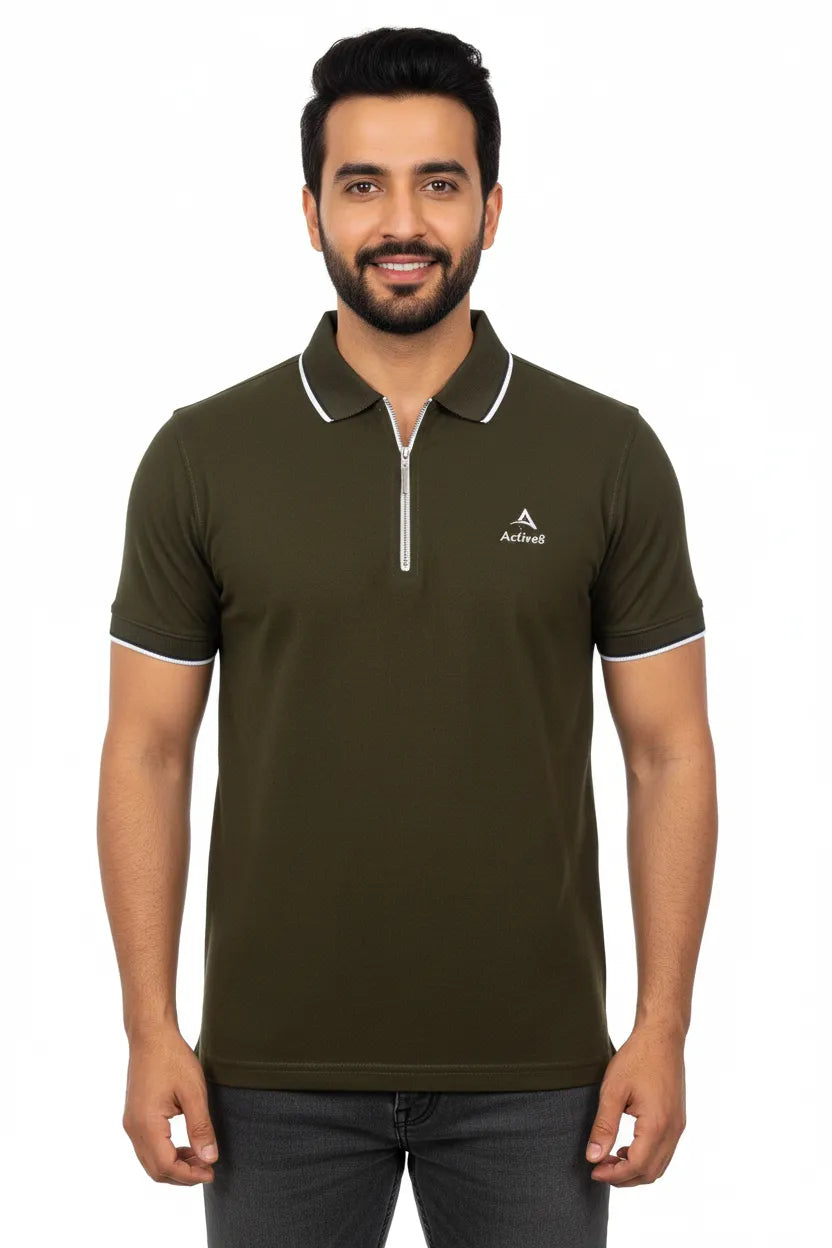 Urban Zipper Polo – Black