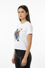 Women's Urban Abstract Art Tee – White
