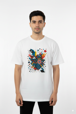 Urban Abstract Art Tee – Black Cotton Lycra