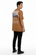 Porsche 911 GT3 RS Graphic Tee – Brown Oversized T-Shirt