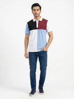 Active8 QuadTone Signature Polo – Sky Blue, White, Black & Maroon