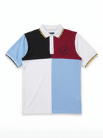 Active8 QuadTone Signature Polo – Sky Blue, White, Black & Maroon