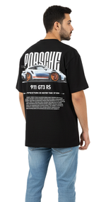 Porsche 911 GT3 RS Graphic Tee – White Oversized T-Shirt