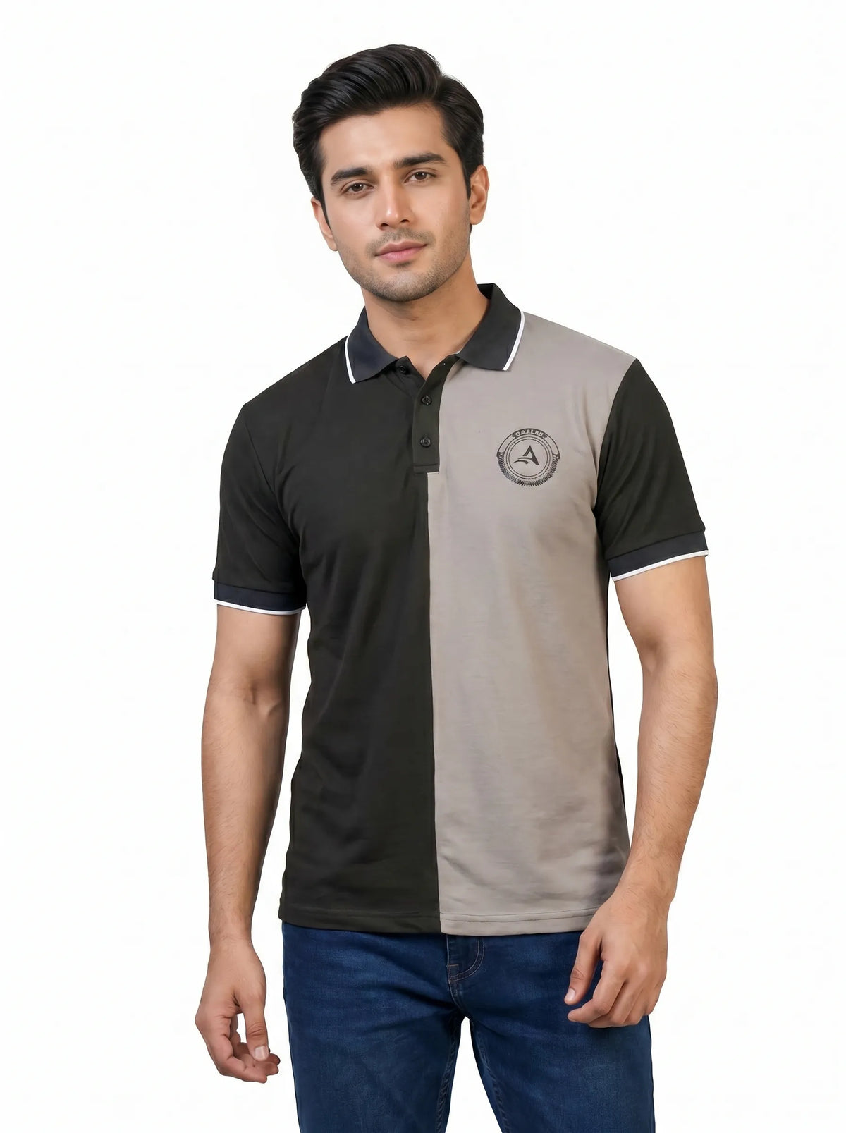 Active8 DualTone Classic Polo – Green & Beige